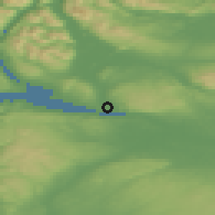 Shaded relief of the 47 km around Dumbarton, drawn from the GMTED2010 grid