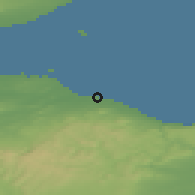 Shaded relief of the 47 km around Dunbar, drawn from the GMTED2010 grid