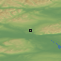 Shaded relief of the 47 km around Dunblane, drawn from the GMTED2010 grid