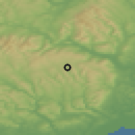 Shaded relief of the 49 km around Ebbw Vale, drawn from the GMTED2010 grid