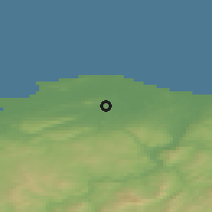 Shaded relief of the 46 km around Elgin, drawn from the GMTED2010 grid