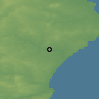 Shaded relief of the 46 km around Ellon, drawn from the GMTED2010 grid