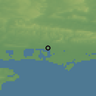 Shaded relief of the 49 km around Emsworth-Southbourne, drawn from the GMTED2010 grid