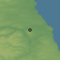Shaded relief of the 48 km around Felling, drawn from the GMTED2010 grid