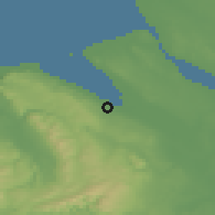 Shaded relief of the 48 km around Flint, drawn from the GMTED2010 grid