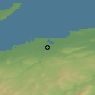 Shaded relief of the 46 km around Forres, drawn from the GMTED2010 grid