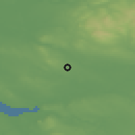 Shaded relief of the 48 km around Ashton-in-Makerfield, drawn from the GMTED2010 grid