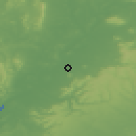 Shaded relief of the 49 km around Gloucester, drawn from the GMTED2010 grid