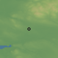 Shaded relief of the 48 km around Golborne, drawn from the GMTED2010 grid
