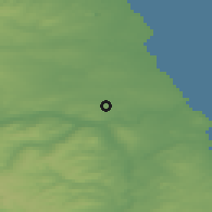 Shaded relief of the 47 km around Gosforth, drawn from the GMTED2010 grid