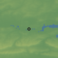 Shaded relief of the 49 km around Grays, drawn from the GMTED2010 grid