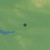 Shaded relief of the 48 km around Great Sankey, drawn from the GMTED2010 grid