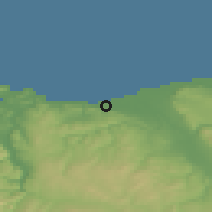Shaded relief of the 48 km around Abergele, drawn from the GMTED2010 grid