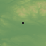 Shaded relief of the 48 km around Atherton, drawn from the GMTED2010 grid