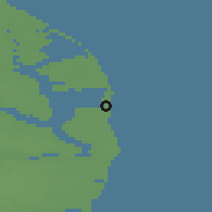 Shaded relief of the 49 km around Great Yarmouth, drawn from the GMTED2010 grid