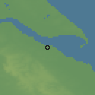 Shaded relief of the 48 km around Grimsby, drawn from the GMTED2010 grid