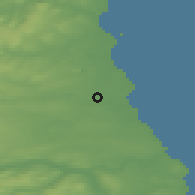 Shaded relief of the 47 km around Guide Post, drawn from the GMTED2010 grid