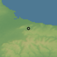 Shaded relief of the 48 km around Guisborough, drawn from the GMTED2010 grid