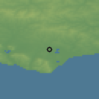 Shaded relief of the 49 km around Hailsham, drawn from the GMTED2010 grid
