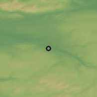 Shaded relief of the 47 km around Hamilton, drawn from the GMTED2010 grid