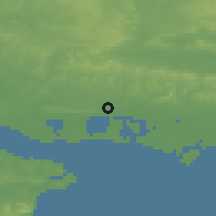 Shaded relief of the 49 km around Havant, drawn from the GMTED2010 grid