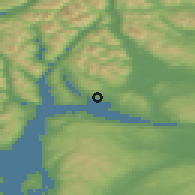 Shaded relief of the 47 km around Helensburgh, drawn from the GMTED2010 grid