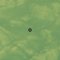 Shaded relief of the 49 km around Hereford, drawn from the GMTED2010 grid