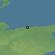 Shaded relief of the 49 km around Herne Bay, drawn from the GMTED2010 grid