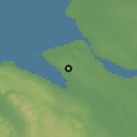 Shaded relief of the 48 km around Heswall, drawn from the GMTED2010 grid