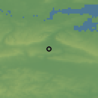 Shaded relief of the 49 km around Aylesford-East Malling, drawn from the GMTED2010 grid
