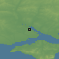 Shaded relief of the 49 km around Hythe, drawn from the GMTED2010 grid