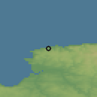 Shaded relief of the 49 km around Ilfracombe, drawn from the GMTED2010 grid