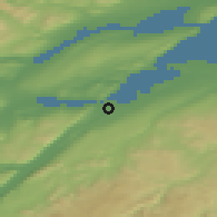 Shaded relief of the 46 km around Inverness, drawn from the GMTED2010 grid