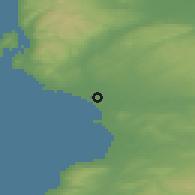 Shaded relief of the 47 km around Irvine, drawn from the GMTED2010 grid
