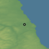 Shaded relief of the 48 km around Jarrow, drawn from the GMTED2010 grid