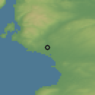 Shaded relief of the 47 km around Kilwinning, drawn from the GMTED2010 grid