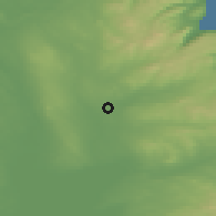 Shaded relief of the 48 km around Ballymena, drawn from the GMTED2010 grid