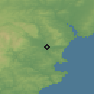 Shaded relief of the 49 km around Kingsteignton, drawn from the GMTED2010 grid
