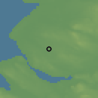 Shaded relief of the 48 km around Kirkby, drawn from the GMTED2010 grid