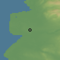 Shaded relief of the 48 km around Kirkham, drawn from the GMTED2010 grid