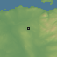 Shaded relief of the 47 km around Ballymoney, drawn from the GMTED2010 grid