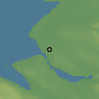 Shaded relief of the 48 km around Litherland, drawn from the GMTED2010 grid