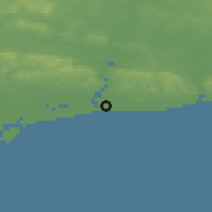 Shaded relief of the 49 km around Littlehampton, drawn from the GMTED2010 grid