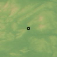 Shaded relief of the 49 km around Ludlow, drawn from the GMTED2010 grid