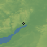 Shaded relief of the 49 km around Lydney, drawn from the GMTED2010 grid