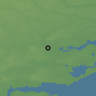 Shaded relief of the 49 km around Maldon, drawn from the GMTED2010 grid