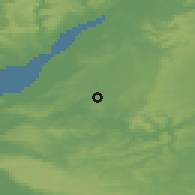 Shaded relief of the 49 km around Mangotsfield, drawn from the GMTED2010 grid