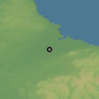 Shaded relief of the 48 km around Middlesbrough, drawn from the GMTED2010 grid