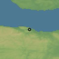 Shaded relief of the 49 km around Minehead, drawn from the GMTED2010 grid