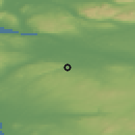Shaded relief of the 47 km around Barrhead, drawn from the GMTED2010 grid
